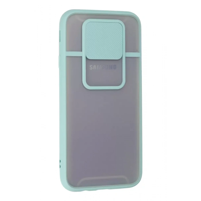 Samsung Galaxy J7 Pro / J730 Kılıf Palm Buzlu Kamera Sürgülü Silikon - Turkuaz