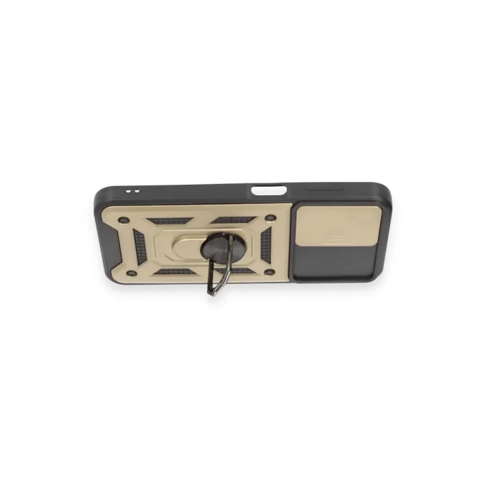 Samsung Galaxy M14 5G Kılıf Pars Lens Yüzüklü Silikon - Gold