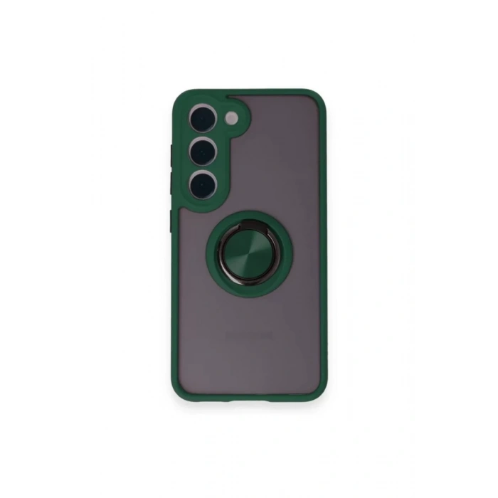 Samsung Galaxy M15 Kılıf Montreal Yüzüklü Silikon Kapak - Yeşil