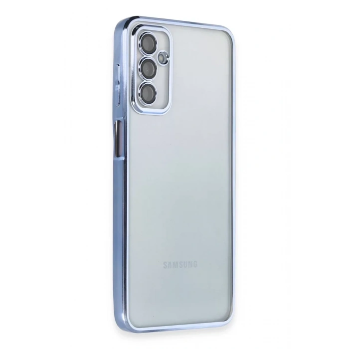 Samsung Galaxy M23 Kılıf Lensli Silikon - Açık Mavi