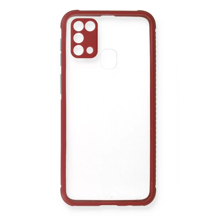 Samsung Galaxy M31 Kılıf Miami Şeffaf Silikon - Fuşya