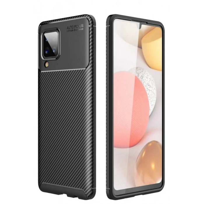 Samsung Galaxy M33 Kılıf Auto Focus Karbon Kapak - Siyah
