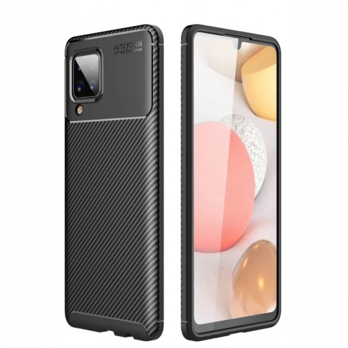 Samsung Galaxy M33 Kılıf Auto Focus Karbon Kapak - Siyah
