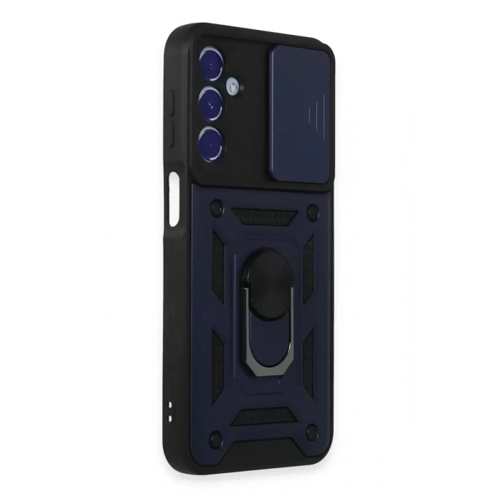 Samsung Galaxy M34 5G Kılıf Pars Lens Yüzüklü Silikon - Lacivert