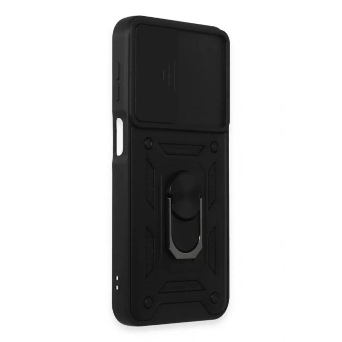 Samsung Galaxy M34 5G Kılıf Pars Lens Yüzüklü Silikon - Siyah