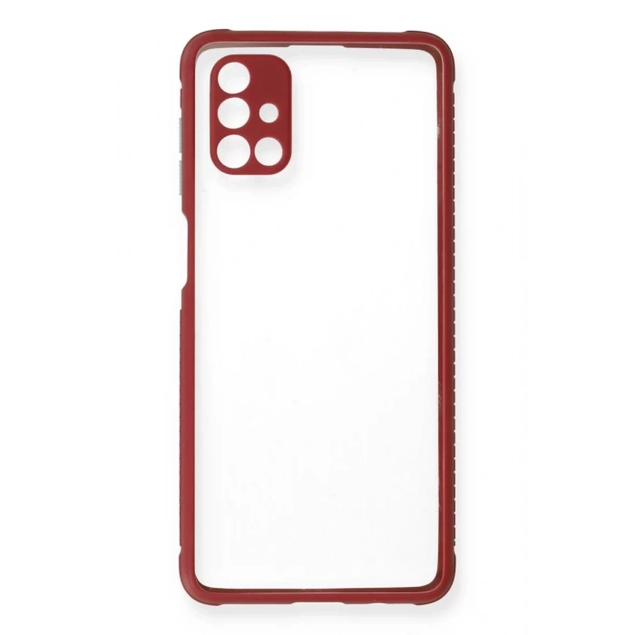 Samsung Galaxy M51 Kılıf Miami Şeffaf Silikon - Fuşya