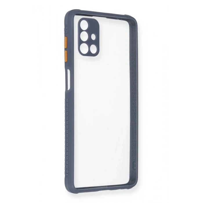 Samsung Galaxy M51 Kılıf Miami Şeffaf Silikon - Gri