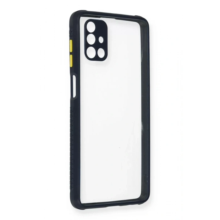 Samsung Galaxy M51 Kılıf Miami Şeffaf Silikon - Lacivert