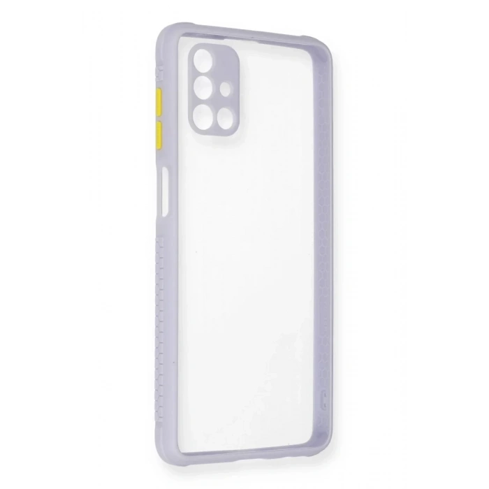 Samsung Galaxy M51 Kılıf Miami Şeffaf Silikon - Lila