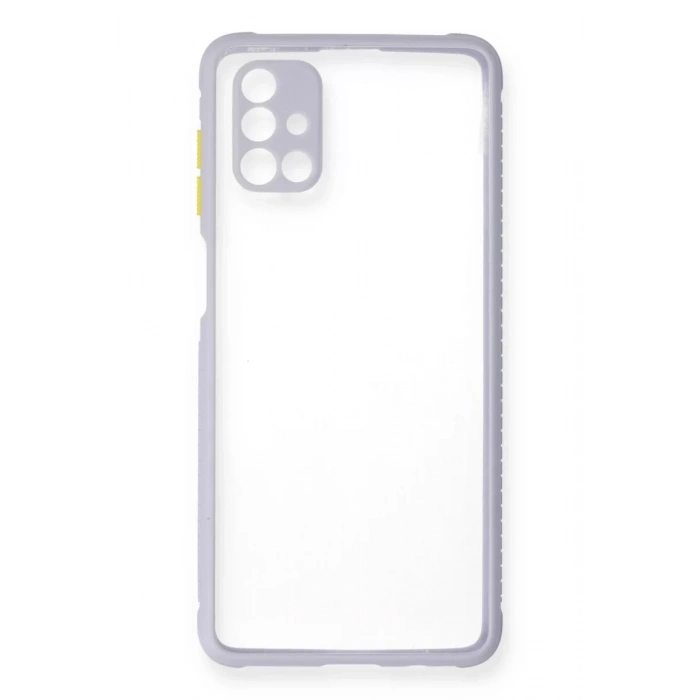 Samsung Galaxy M51 Kılıf Miami Şeffaf Silikon - Lila