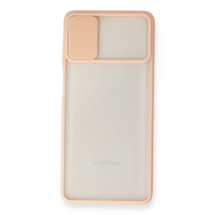 Samsung Galaxy M51 Kılıf Palm Buzlu Kamera Sürgülü Silikon - Pembe