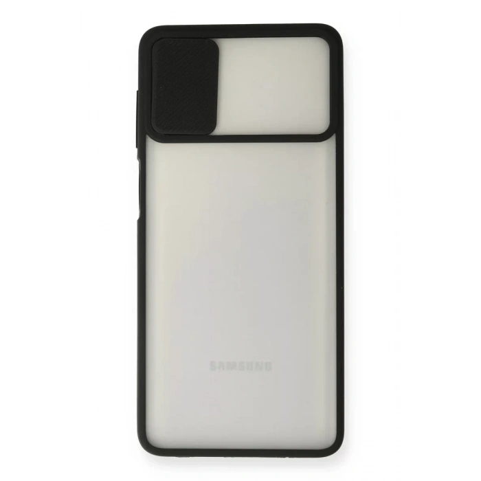 Samsung Galaxy M51 Kılıf Palm Buzlu Kamera Sürgülü Silikon - Siyah