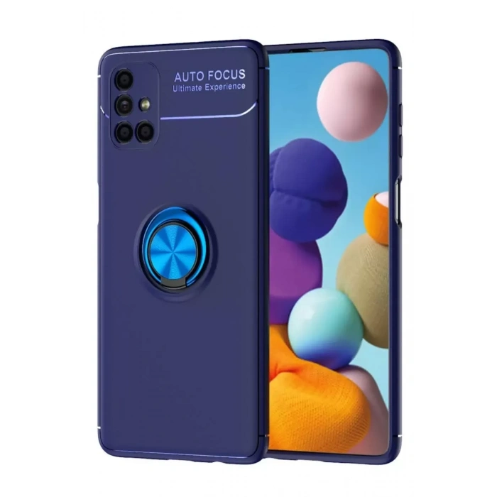 Samsung Galaxy M51 Kılıf Range Yüzüklü Silikon - Mavi