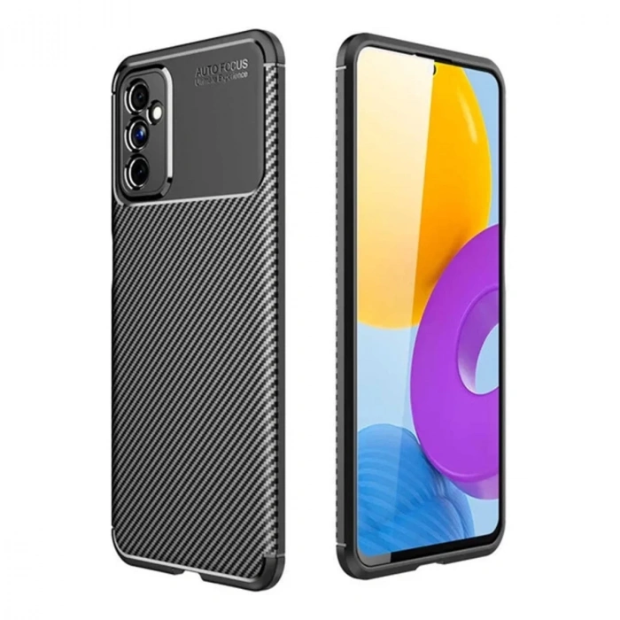 Samsung Galaxy M52 5G Kılıf Auto Focus Karbon Kapak - Siyah