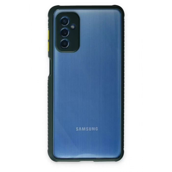 Samsung Galaxy M52 5G Kılıf Miami Şeffaf Silikon - Koyu Yeşil