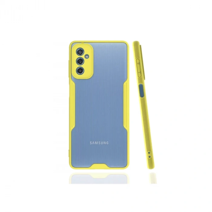 Samsung Galaxy M52 5G Kılıf Platin Silikon - Sarı