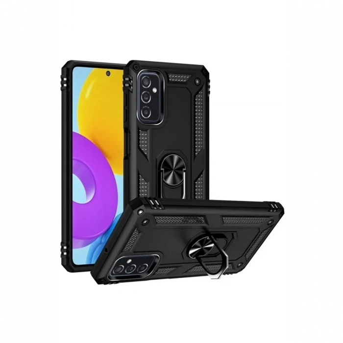 Samsung Galaxy M52 5G Kılıf Sofya Yüzüklü Silikon Kapak - Siyah