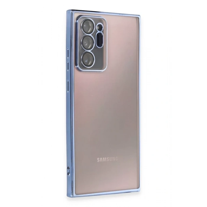 Samsung Galaxy Note 20 Ultra Kılıf Lensli Silikon - Açık Mavi