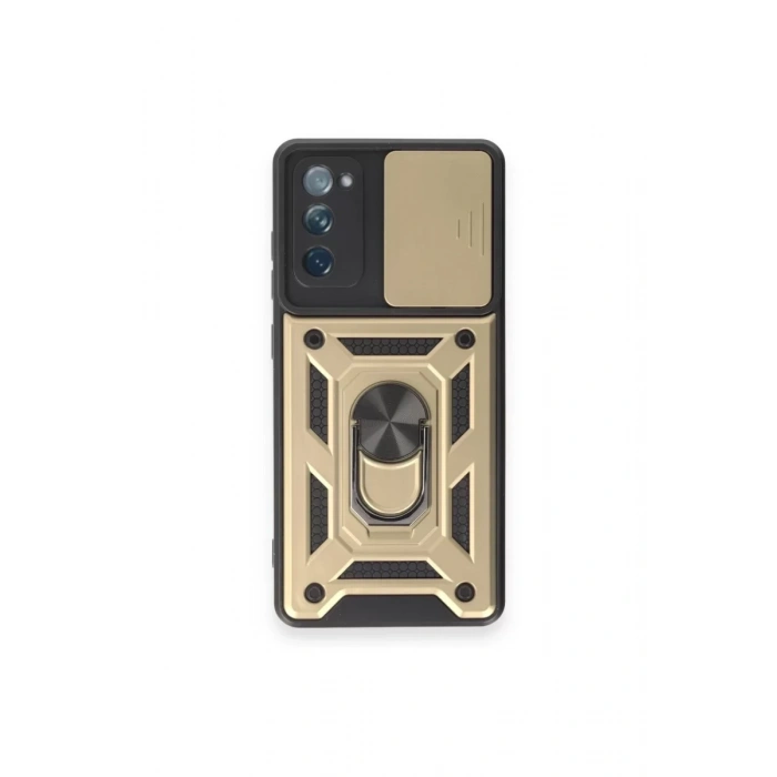 Samsung Galaxy S20 FE Kılıf Pars Lens Yüzüklü Silikon - Gold