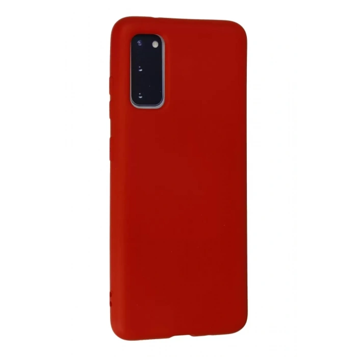 Samsung Galaxy S20 Kılıf Nano içi Kadife Silikon - Kırmızı