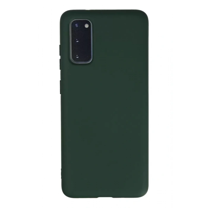 Samsung Galaxy S20 Kılıf Nano içi Kadife Silikon - Koyu Yeşil