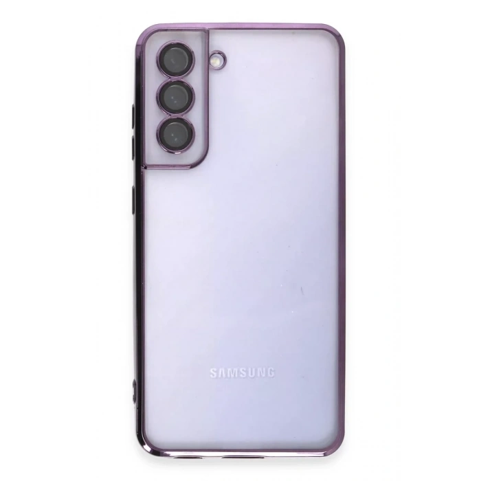 Samsung Galaxy S21 FE Kılıf Lensli Silikon - Mor