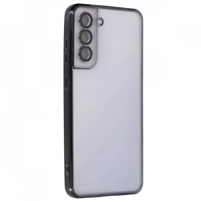 Samsung Galaxy S21 FE Kılıf Lensli Silikon - Siyah