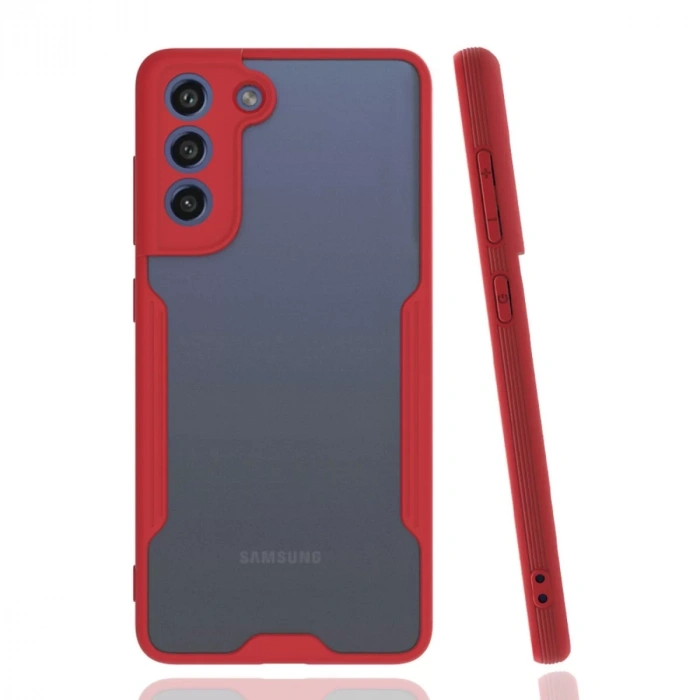 Samsung Galaxy S21 FE Kılıf Platin Silikon - Kırmızı