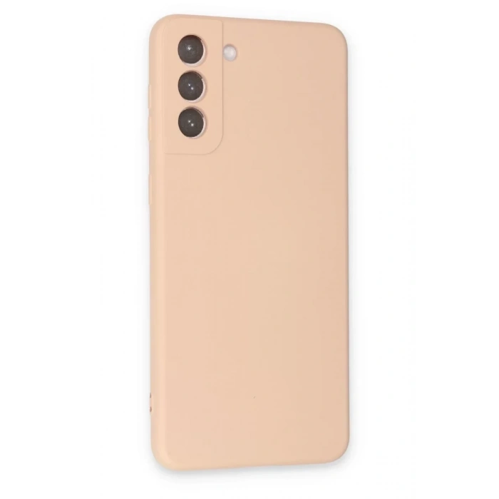 Samsung Galaxy S21 Kılıf Nano içi Kadife Silikon - Pudra
