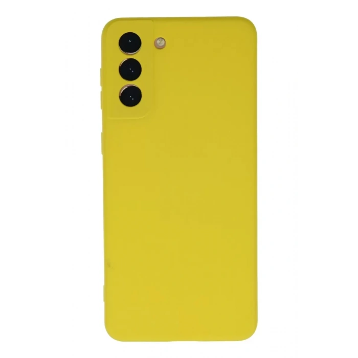 Samsung Galaxy S21 Plus Kılıf Nano içi Kadife Silikon - Sarı