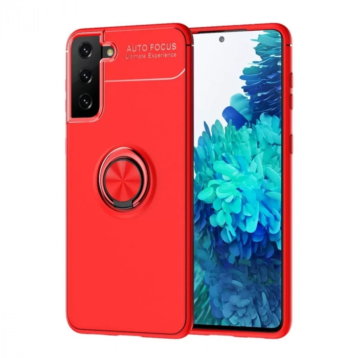 Samsung Galaxy S21 Plus Kılıf Range Yüzüklü Silikon - Kırmızı