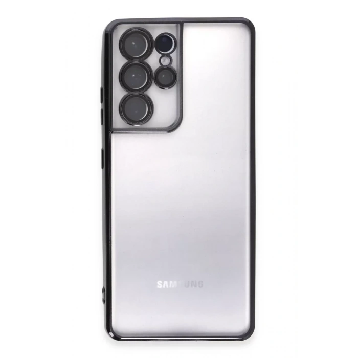 Samsung Galaxy S21 Ultra Kılıf Lensli Silikon - Siyah
