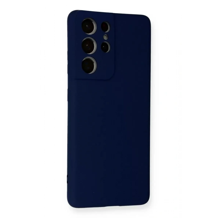 Samsung Galaxy S21 Ultra Kılıf Nano içi Kadife Silikon - Lacivert