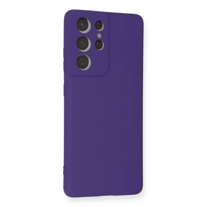 Samsung Galaxy S21 Ultra Kılıf Nano içi Kadife Silikon - Mor