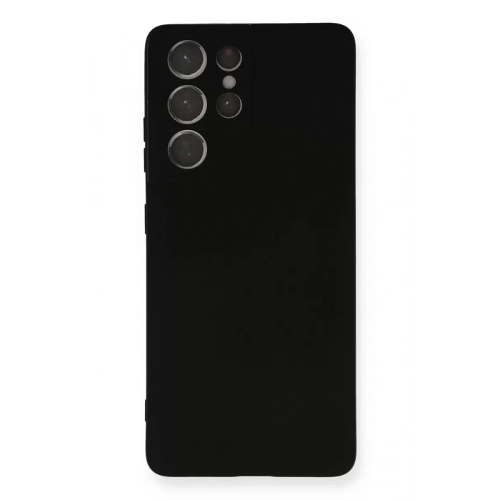 Samsung Galaxy S21 Ultra Kılıf Nano içi Kadife Silikon - Siyah