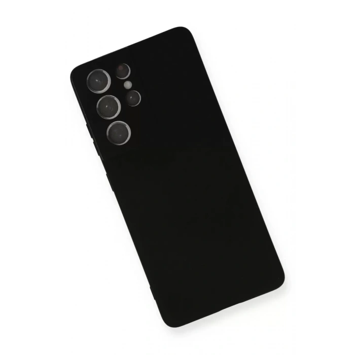 Samsung Galaxy S21 Ultra Kılıf Nano içi Kadife Silikon - Siyah