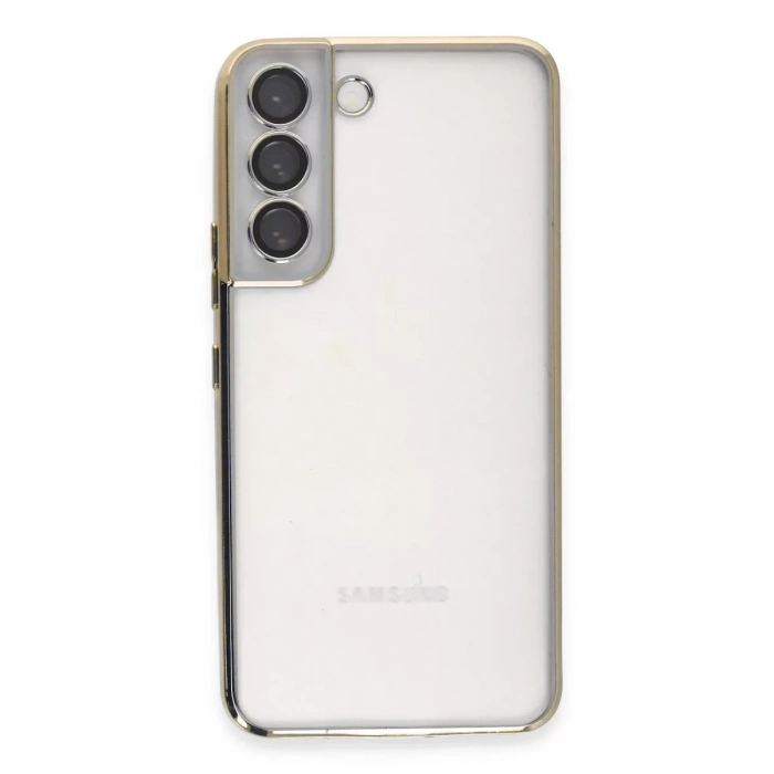 Samsung Galaxy S22 Kılıf Lensli Silikon - Gold