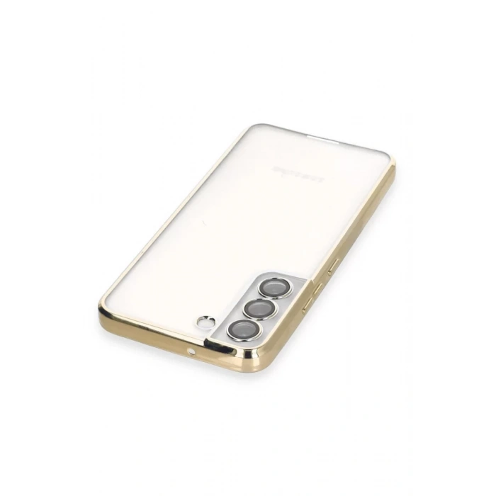 Samsung Galaxy S22 Kılıf Lensli Silikon - Gold