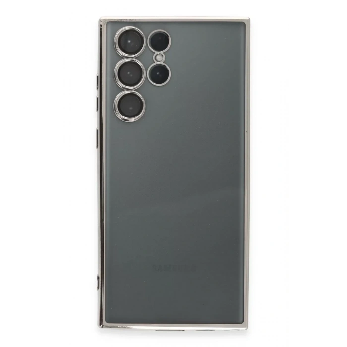 Samsung Galaxy S22 Ultra Kılıf Lensli Silikon - Gümüş