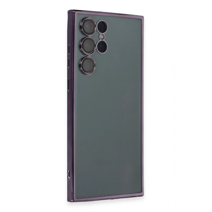 Samsung Galaxy S22 Ultra Kılıf Lensli Silikon - Mor