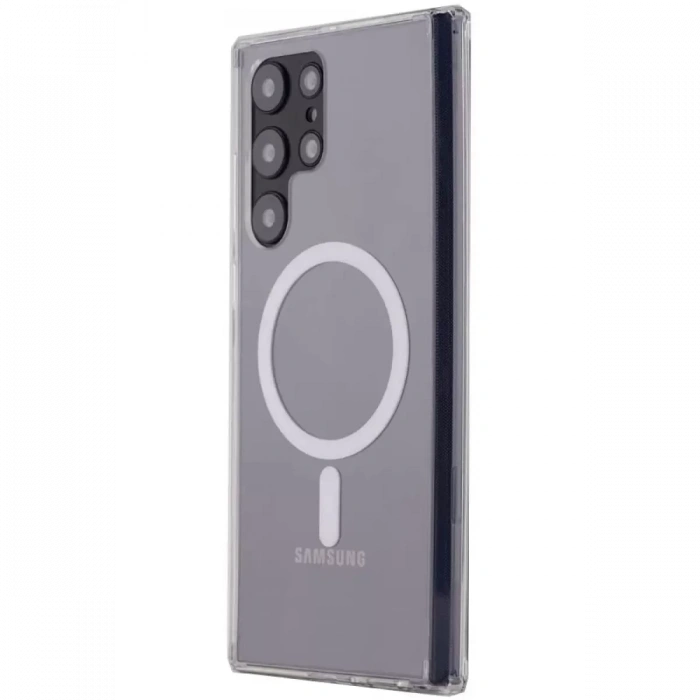Samsung Galaxy S22 Ultra Kılıf Magneticsafe Şeffaf Silikon - Şeffaf