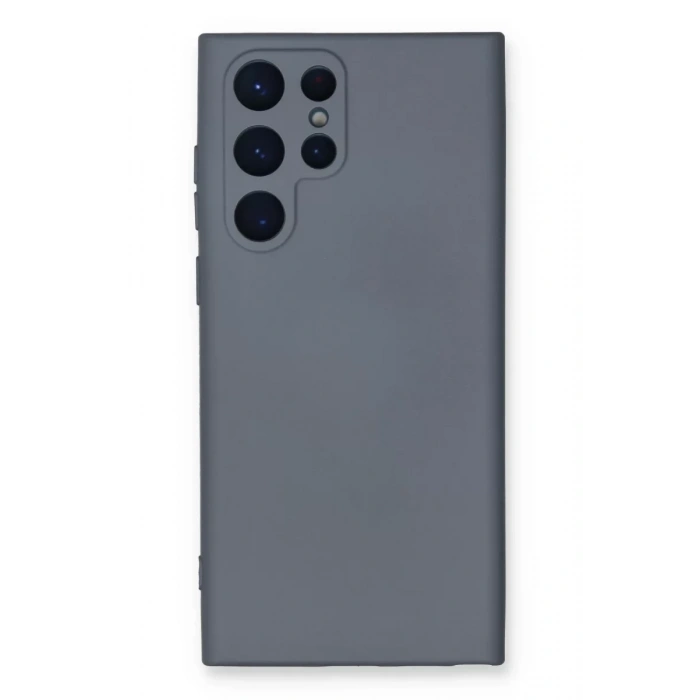 Samsung Galaxy S22 Ultra Kılıf Nano içi Kadife Silikon - Gri