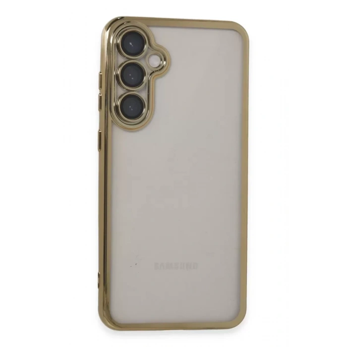 Samsung Galaxy S23 FE Kılıf Lensli Silikon - Gold