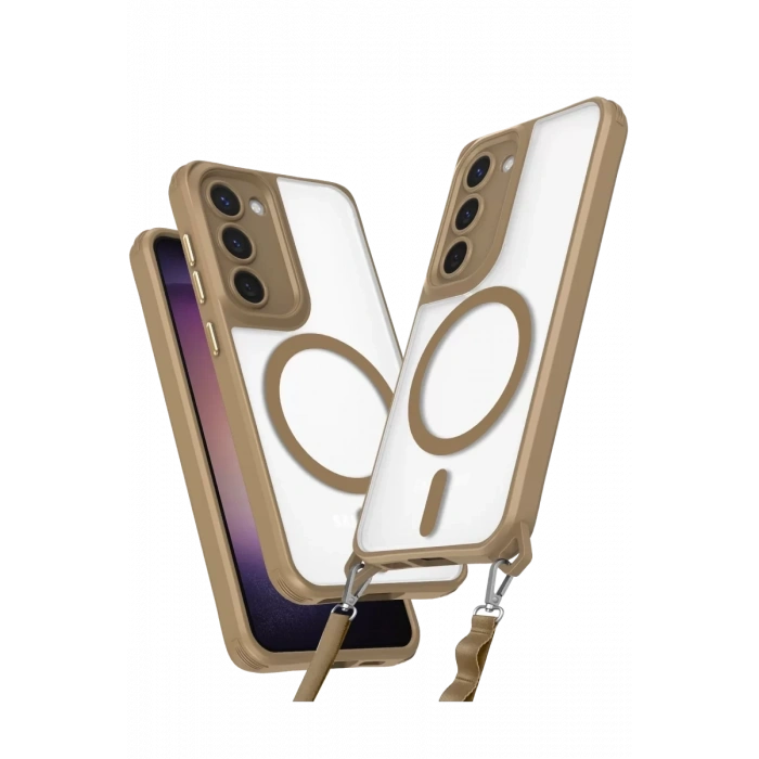 Samsung Galaxy S23 Kılıf Enka Magsafe Silikon Kılıf - Desert