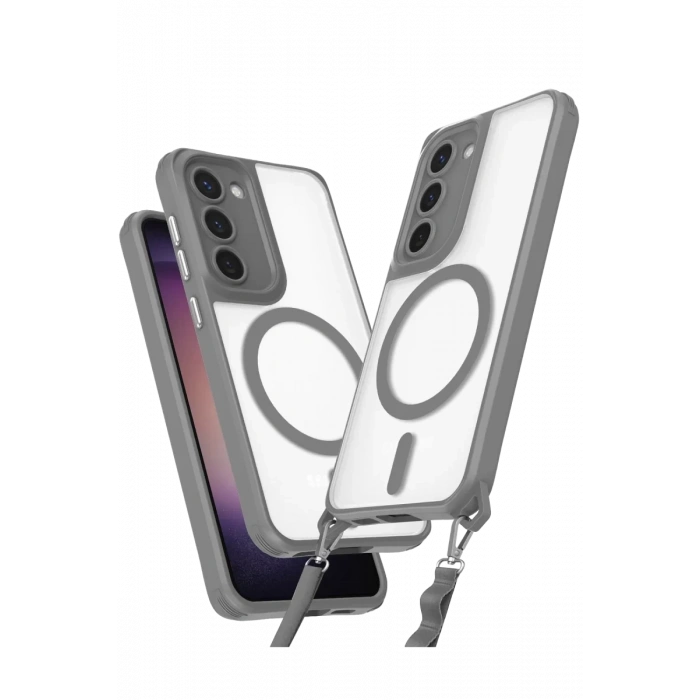 Samsung Galaxy S23 Plus Kılıf Enka Magsafe Silikon Kılıf - Titan Gri