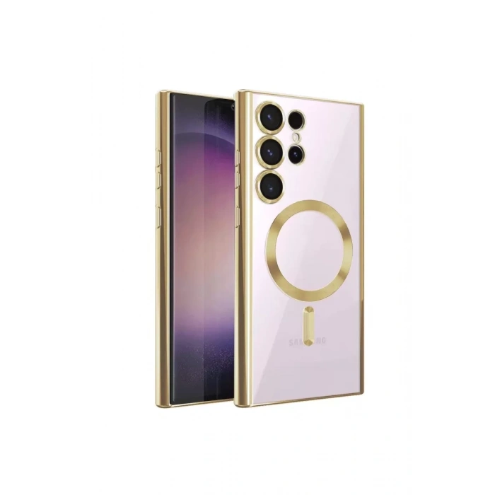 Samsung Galaxy S23 Ultra Kılıf Kross Magneticsafe Kapak - Gold