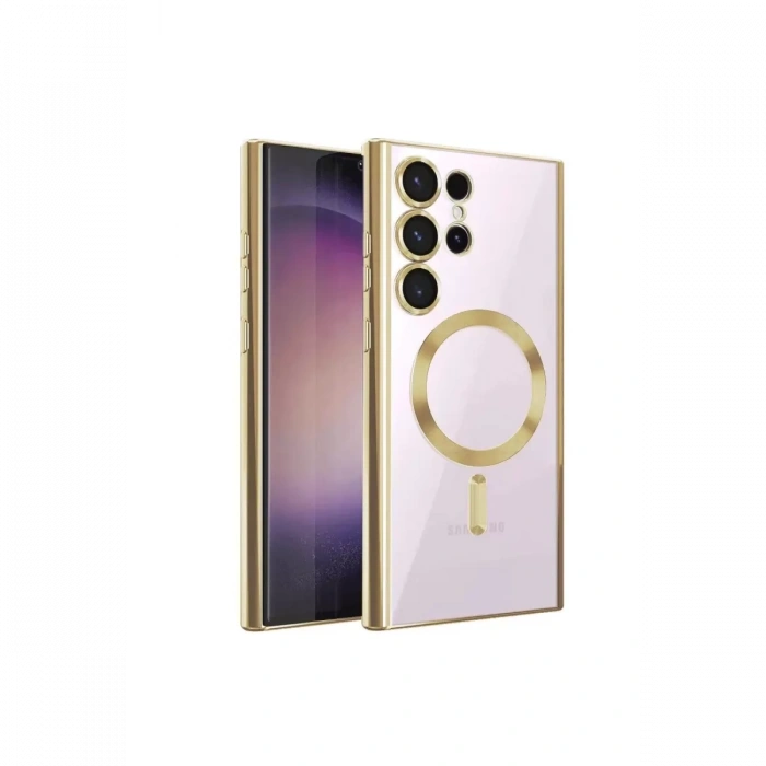 Samsung Galaxy S23 Ultra Kılıf Kross Magneticsafe Kapak - Gold