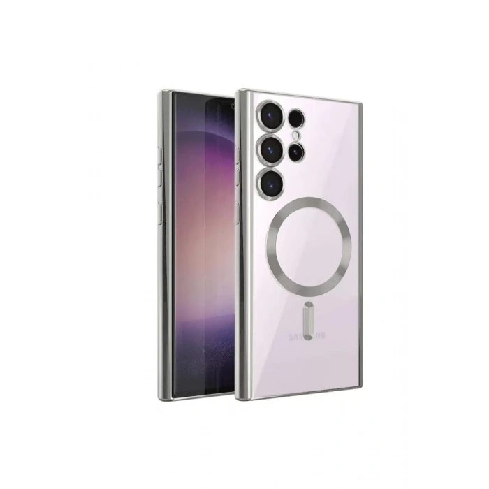 Samsung Galaxy S23 Ultra Kılıf Kross Magneticsafe Kapak - Gümüş