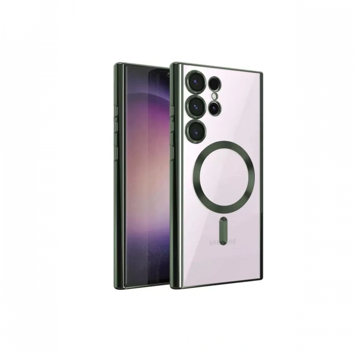 Samsung Galaxy S23 Ultra Kılıf Kross Magneticsafe Kapak - Koyu Yeşil