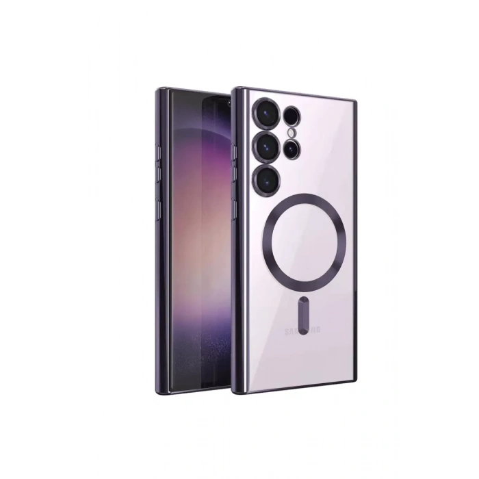 Samsung Galaxy S23 Ultra Kılıf Kross Magneticsafe Kapak - Mor